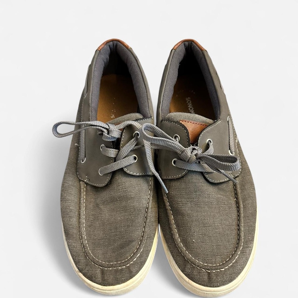 Sonoma big boy size 7 lifestyle sneakers boat canvas shoes grey